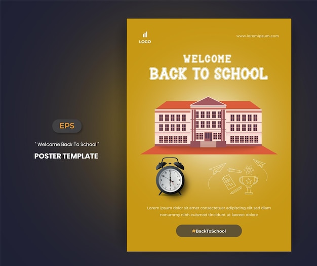 Vector back to school poster flyer template