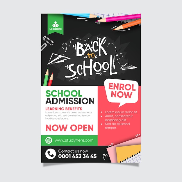 Back to school poster template style