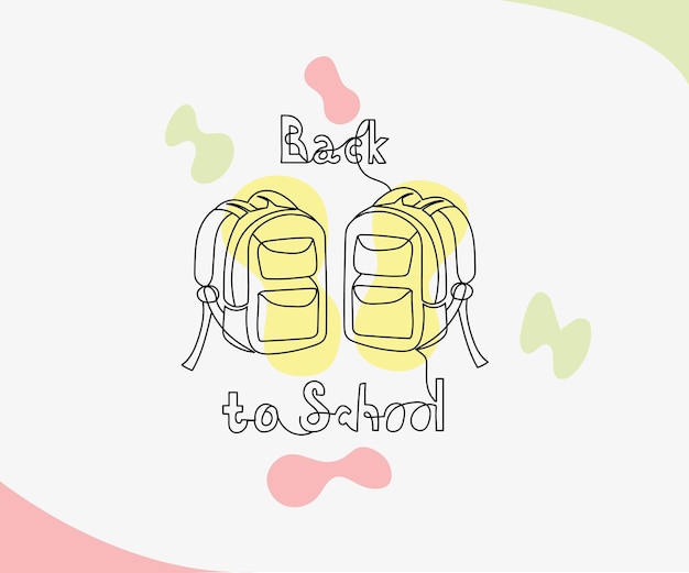 Vector back to school poster vector illustration two school bags