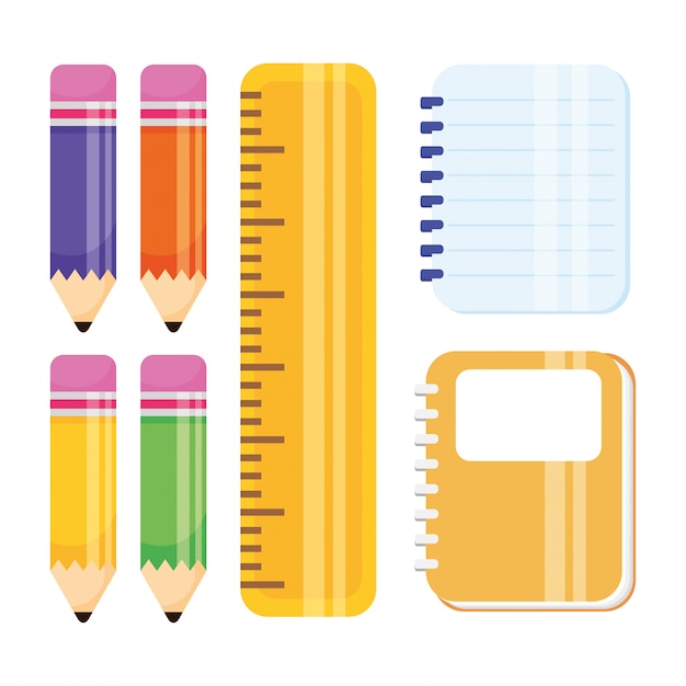 Back to school poster with set supplies