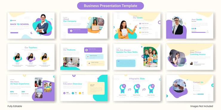 Vector back to school presentation slide template