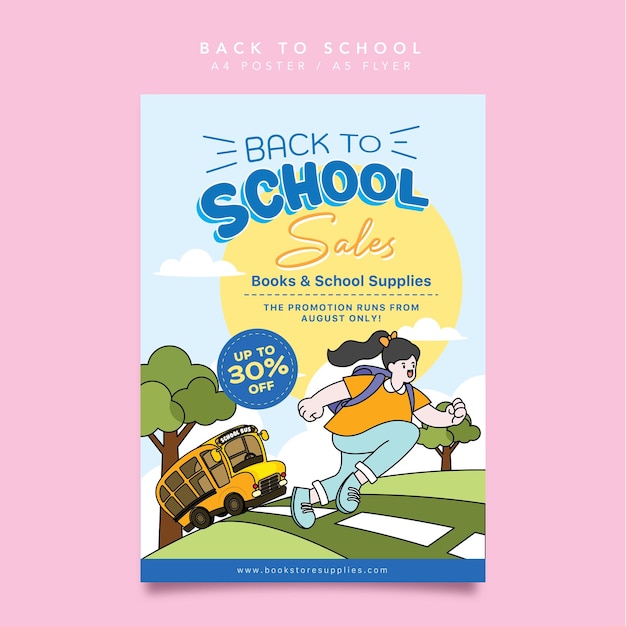 Vector back to school promotion poster vector illustration