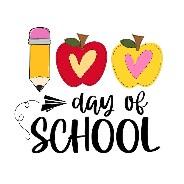 Back to school quote cute apple vector