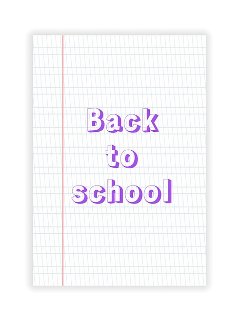 Back to school realistic paper Poster with text Learning concept Vector illustration concept