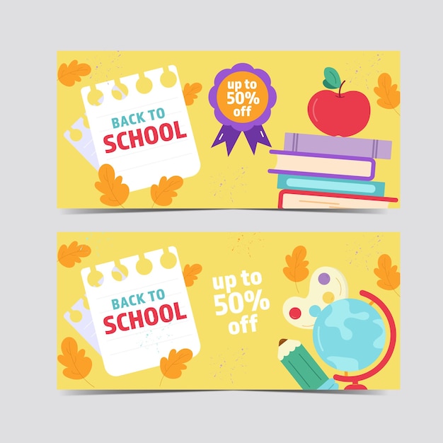 Vector back to school sale 50 off vector illustration