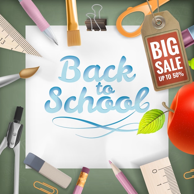 Back to school sale background.