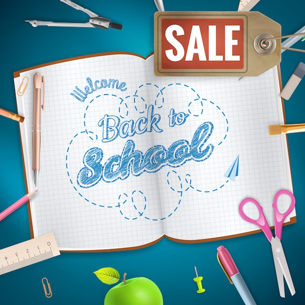 Back to School sale background.