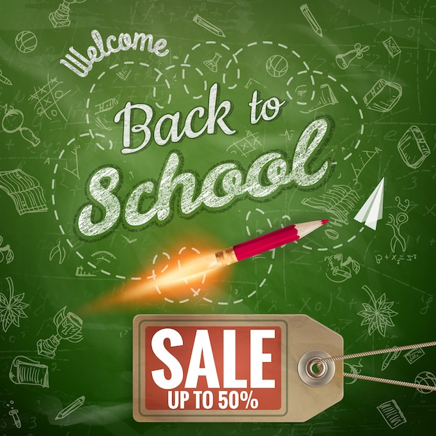 Back to School sale background. 