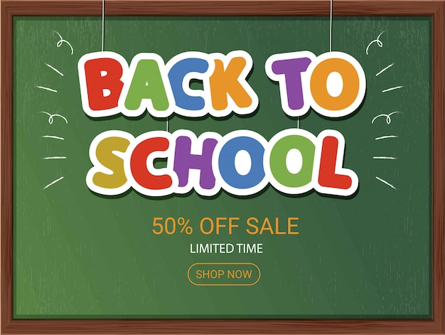 Back to school sale banner.Education illustration