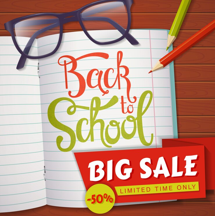 Back to school sale banner.