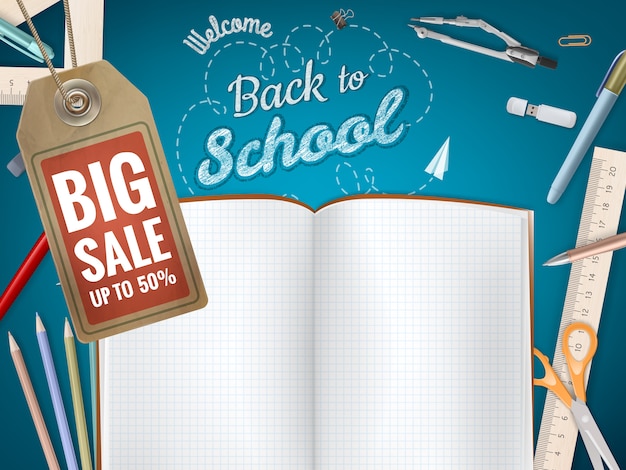 Back to school sale banner.