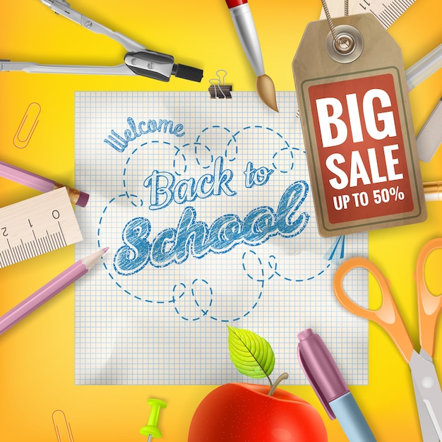 Back to school sale banner.