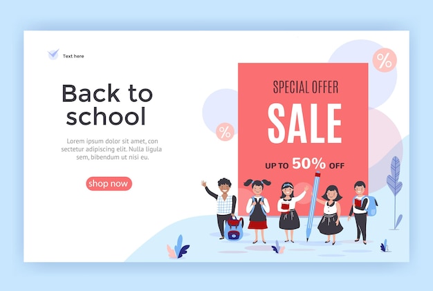 Back to school sale banner