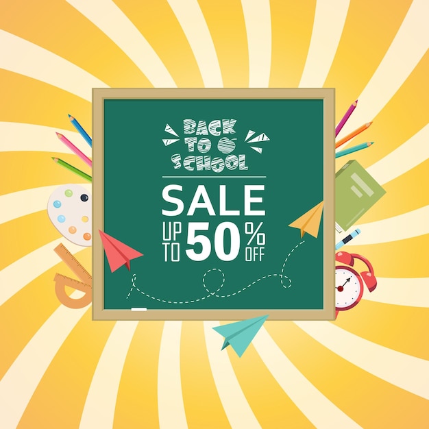 back to school sale banner