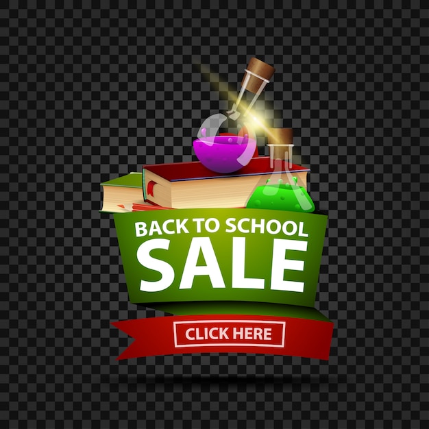 Vector back to school sale discount banner isolated