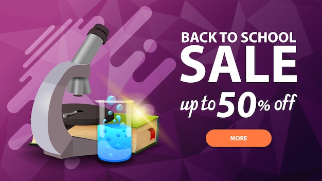 Vector back to school sale, discount web banner for your site