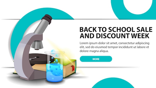 Back to school sale and discounts week, modern discount banner