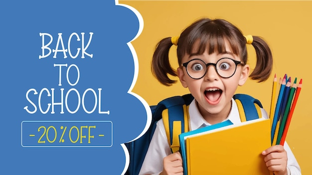 back to school sale horizontal banner template