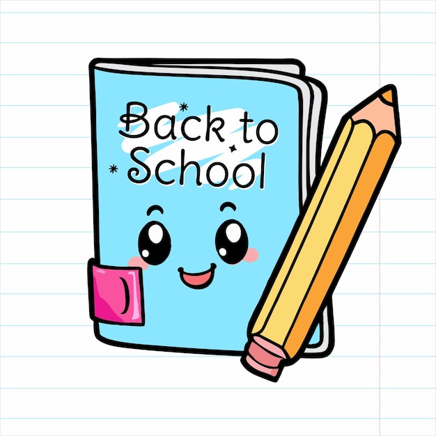 Back to school school supplies notepad notebook and rocket