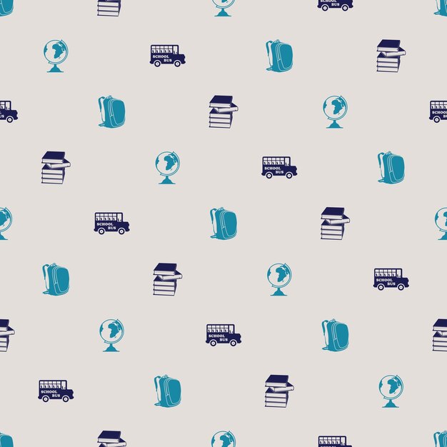 Back to school seamless pattern Vector background