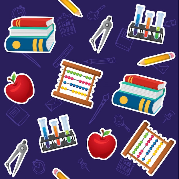 Back to school seamless pattern