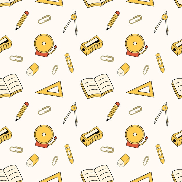 Vector back to school seamless pattern