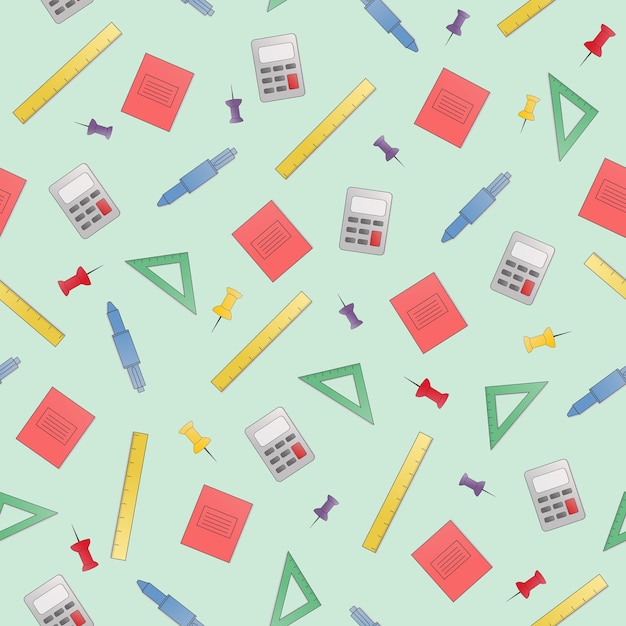 Vector back to school seamless pattern.