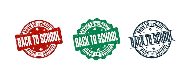 Vector back to school sign or stamp grunge rubber on white background