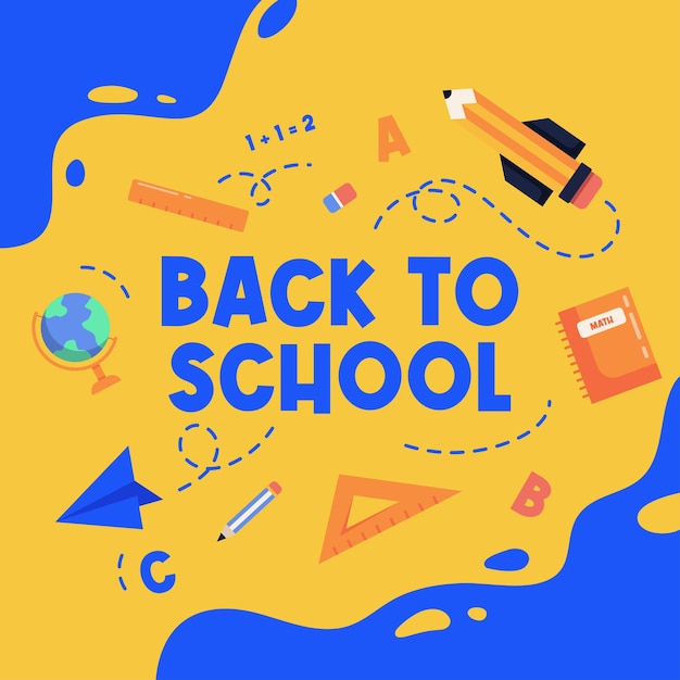 back to school social media banner illustration template