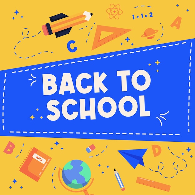 Back to school social media banner illustration template