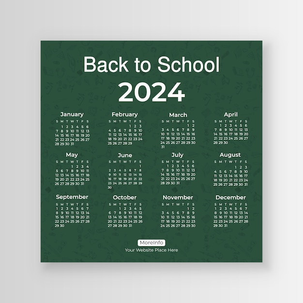 Back to School Social Media Calendar 2024 for your child