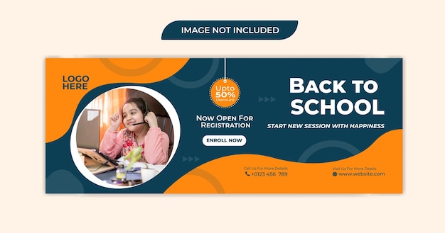 Back to school social media cover template