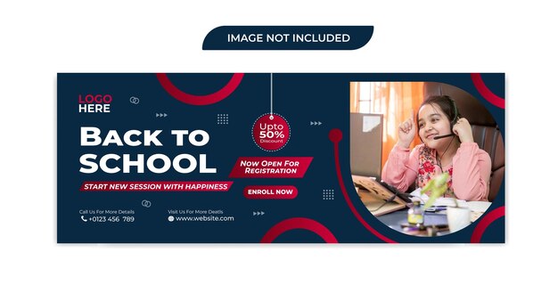 Vector back to school social media cover template