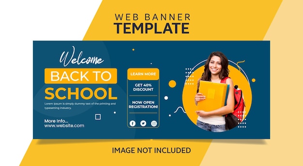 Back to school social media cover and web banner template