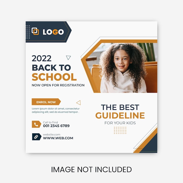 Back to school social media instagram banner design