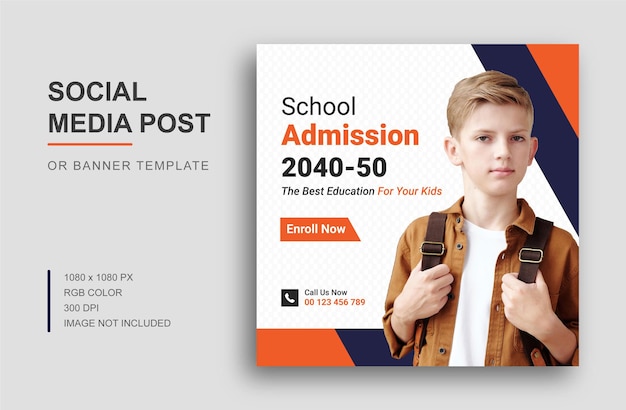 Vector back to school social media instagram post or banner design