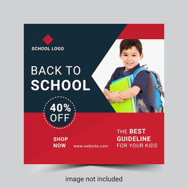 Back to school social media post banner template