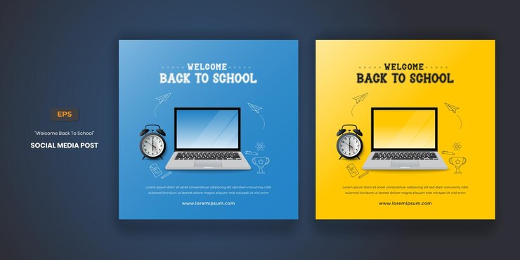 Back to school social media post flyer template