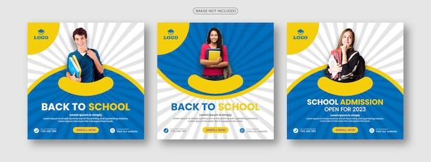 Back-to-school social media post template design For Instagram posts Social media posts