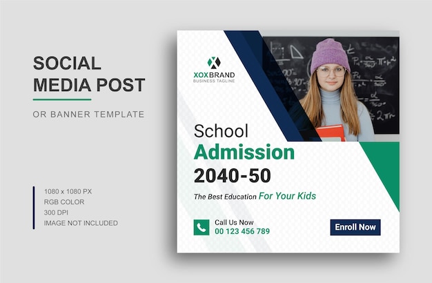 back to school social media post template design and web banner