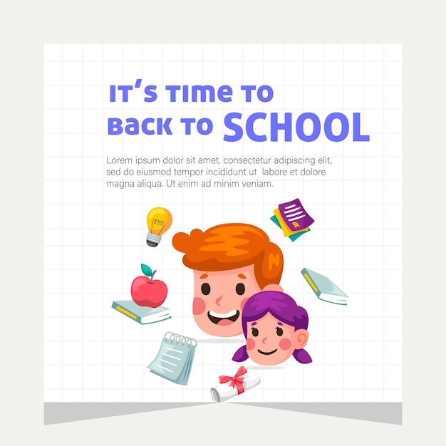 Back to school social media post Template design