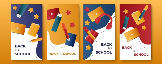 Vector back to school social media post template promotion