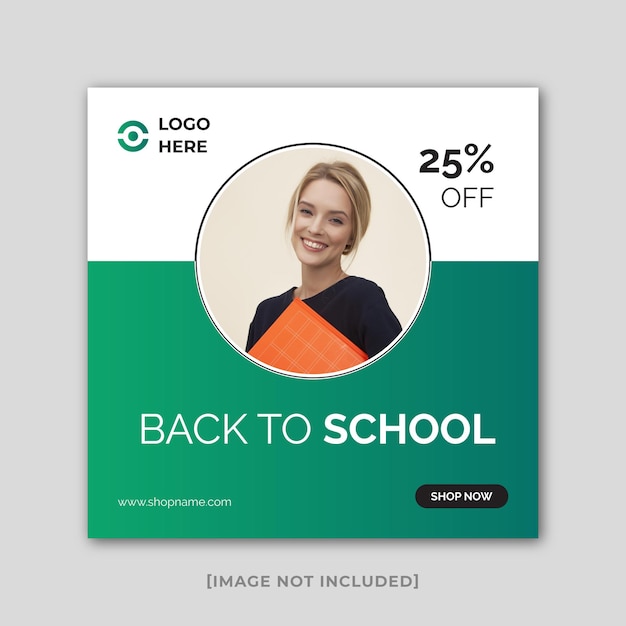 Back to school social media post template web banner Premium Vector