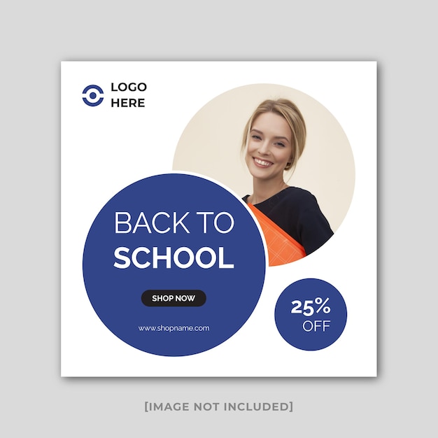 Vector back to school social media post template web banner premium vector