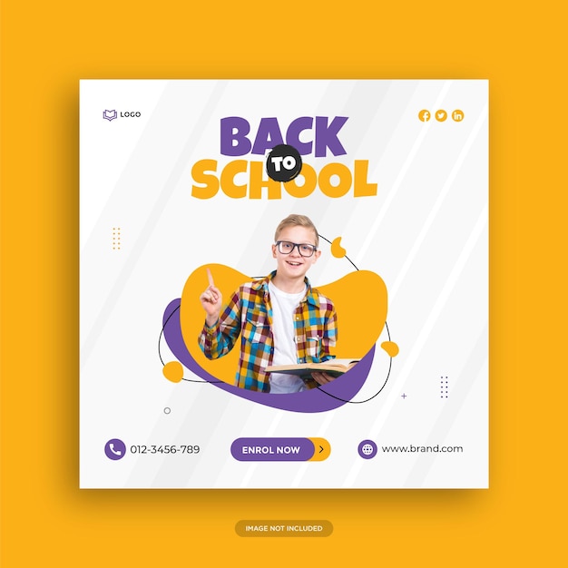 Vector back to school social media post  web banner template premium vector