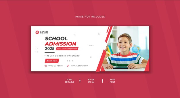 back to school social media web banner and facebook cover design template