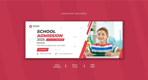 Back to school social media web banner and facebook cover design template