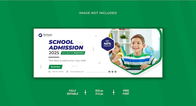 Back to school social media web banner and facebook cover design template