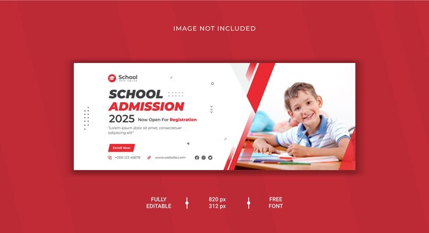 back to school social media web banner and facebook cover design template