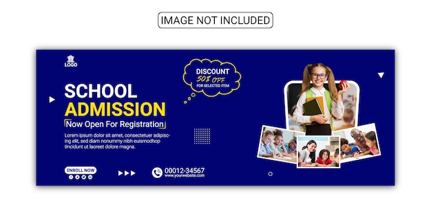 Vector back to school social media web banner and facebook cover photo design template